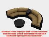 Harmonia Living Urbana Eclipse 4 Piece Modern Outdoor Wicker Sectional Sofa Set with Tan Sunbrella
