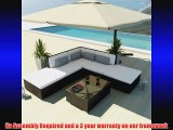 Uduka Outdoor Sectional Patio Furniture Espresso Brown Wicker Sofa Set Porto 6 Off White All