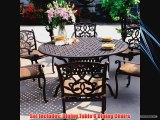 Darlee Santa Monica Cast Aluminum Outdoor Patio Dining Set With Cushions - 60 Inch Round -