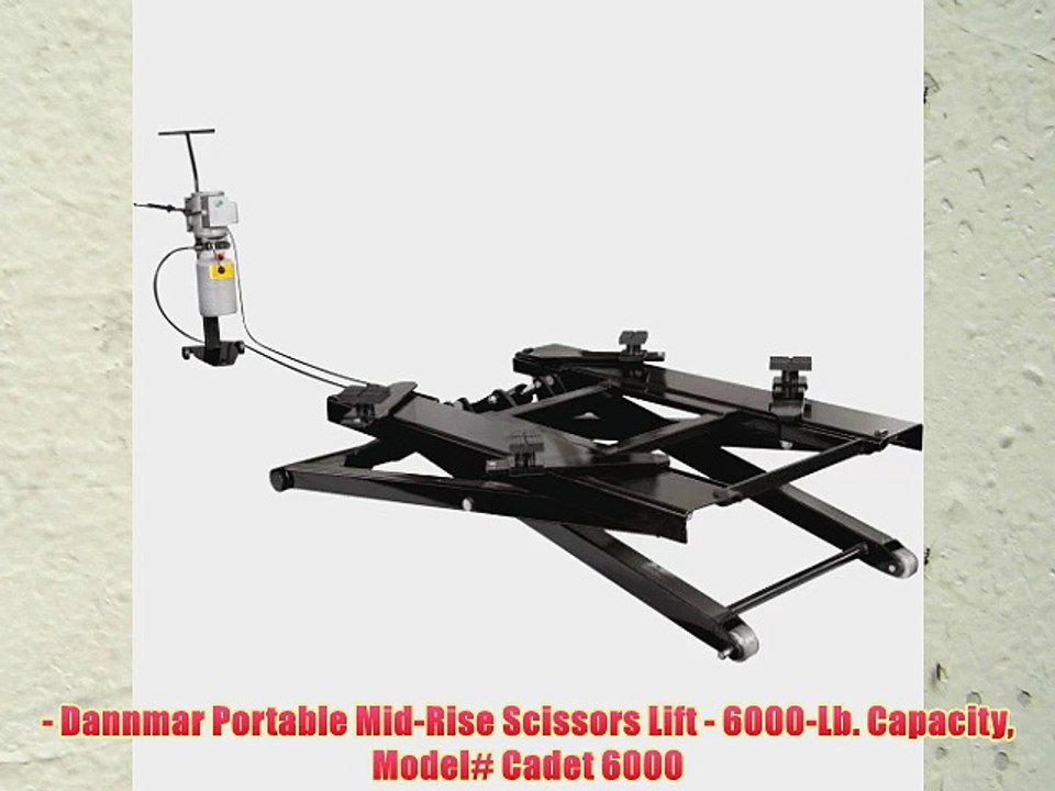 - Dannmar Portable Mid-Rise Scissors Lift - 6000-Lb. Capacity Model# Cadet 6000