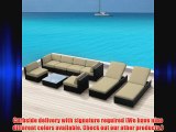 Luxxella Outdoor Patio Wicker BELLA 9Pc Light Beige Sofa Sectional Furniture All Weather Couch