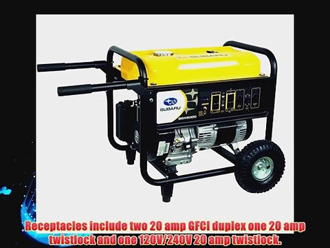 Subaru SGX5000 4900 Watt 9.5 HP OHC EX30 Gas Powered Portable Generator With Wheel Kit