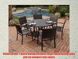 Home Styles 5601-368122 Stone Harbor 7-Piece Dining Set with Table and Newport Arm Chairs Black