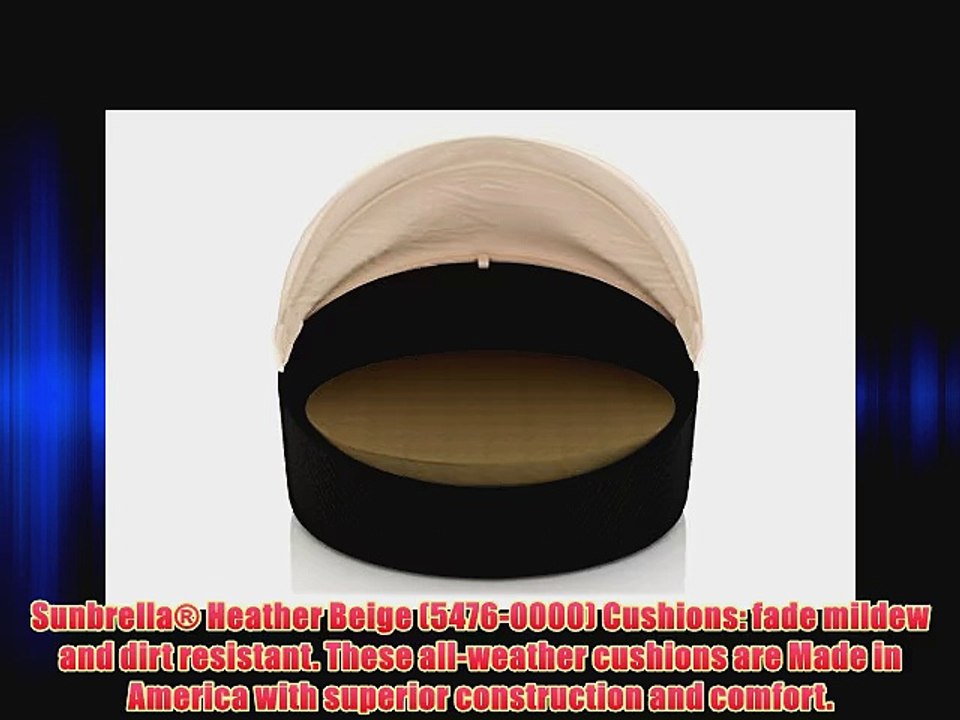 Harmonia Living Wink Outdoor Modern Wicker Daybed with Tan Sunbrella Cushion (SKU HL-WINK-CB-DB-HB)