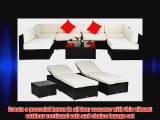 Outsunny Deluxe Outdoor Patio PE Rattan Wicker 10 pc Sofa Sectional / Chaise Lounge Furniture