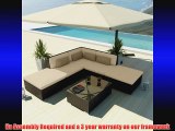 Uduka Outdoor Sectional Patio Furniture Espresso Brown Wicker Sofa Set Porto 6 Light Beige