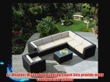 Ohana Collection PN0803 8-Piece Outdoor Patio Sofa Sectional Wicker Furniture Couch Set