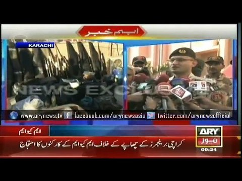 Rangers recover Illegal NATO weapons from MQM headquarters Nine-Zero