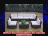 Ohana Collection PN7037NMB Genuine Ohana Outdoor Patio Wicker Furniture 7-Piece Gorgeous Couch