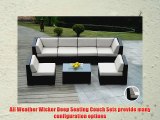 ohana collection PN0703A Genuine Ohana Outdoor Patio Wicker Furniture 7-Piece All Weather Gorgeous