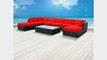 Luxxella Patio Mallina Outdoor Wicker Furniture 9-Piece All Weather Couch Sofa Set Red