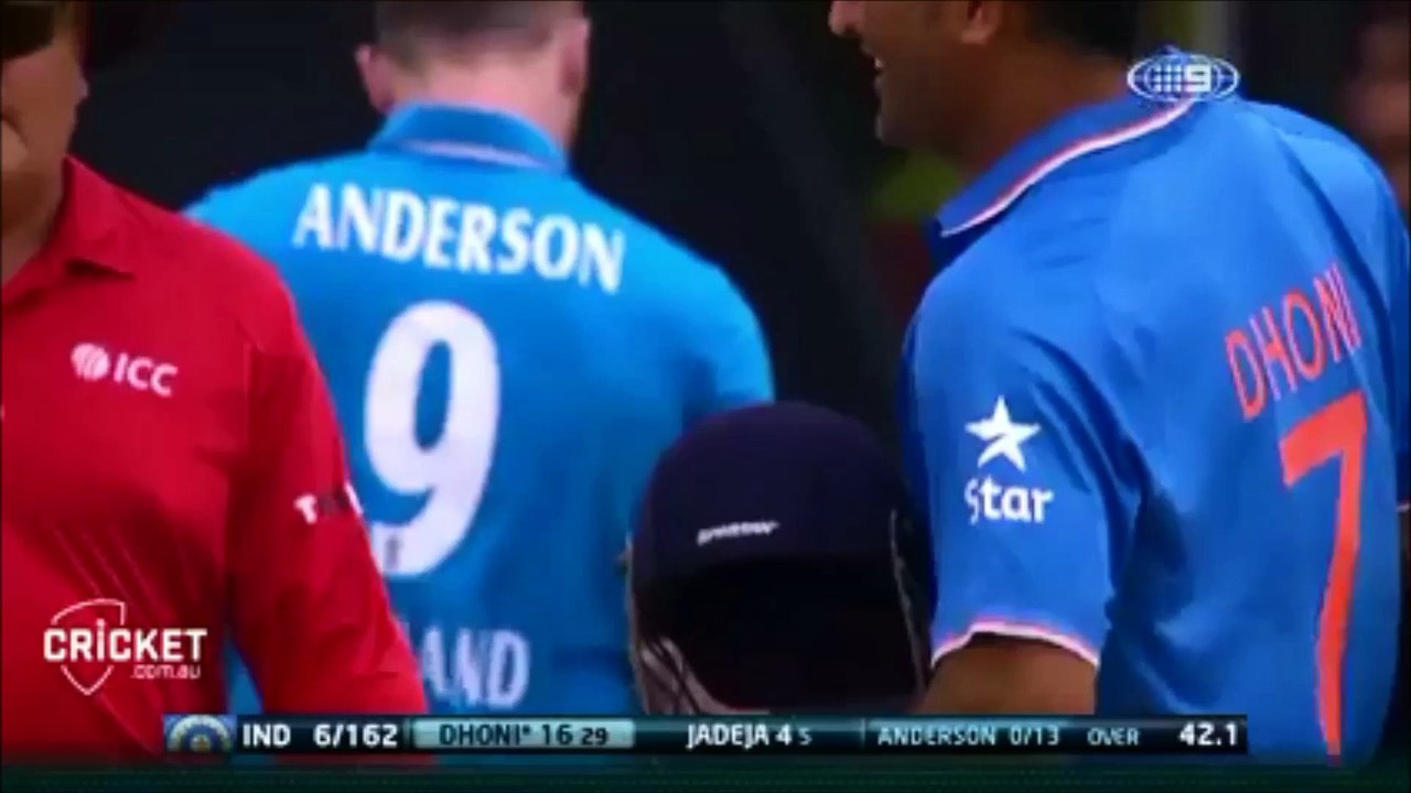 MS DHONI Struck Hard By ANDERSON and Then LBW Out
