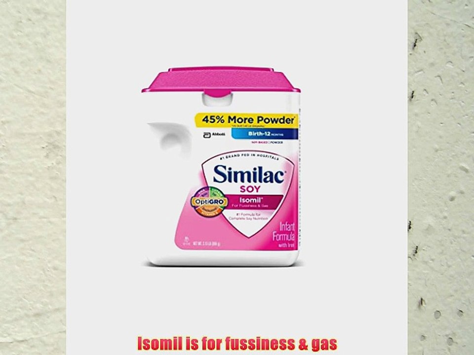 Similac Soy Isomil Baby Iron Powder Formula Milk Free 34 oz. (50825)