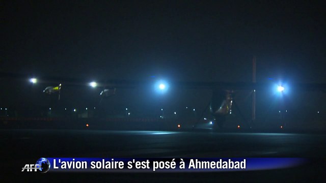 Atterrissage de l'avion solaire Solar Impulse 2 en Inde