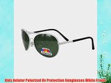 Kids Aviator Polarized Uv Protection Sunglasses White Frame