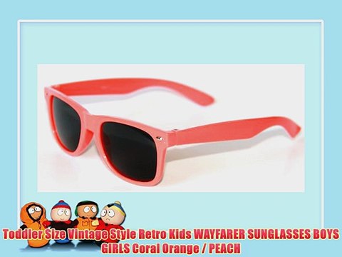Toddler Size Vintage Style Retro Kids WAYFARER SUNGLASSES BOYS GIRLS Coral Orange / PEACH