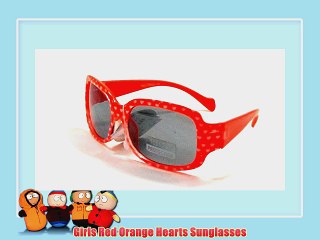 Girls Red Orange Hearts Sunglasses