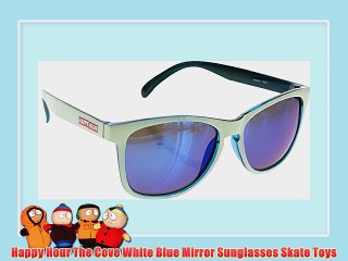 Happy Hour The Cove White Blue Mirror Sunglasses Skate Toys