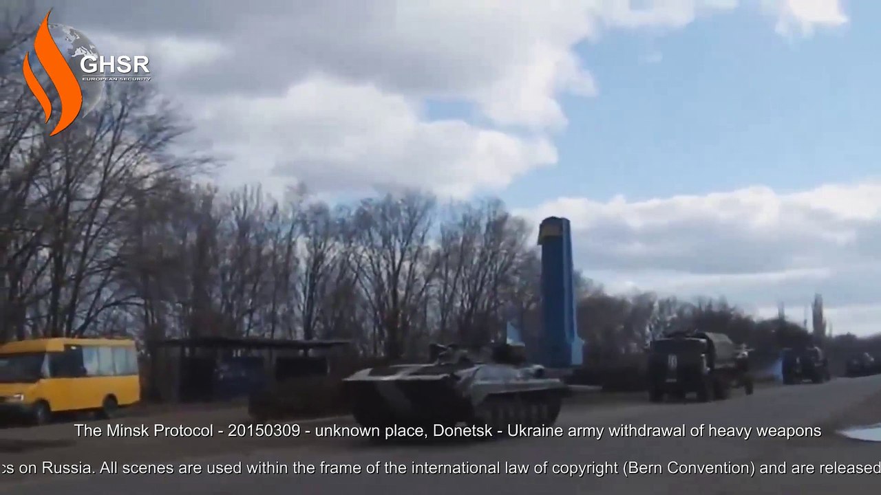 20150309 - unknown place, Donetsk - Ukraine army withdrawal of heavy weapons