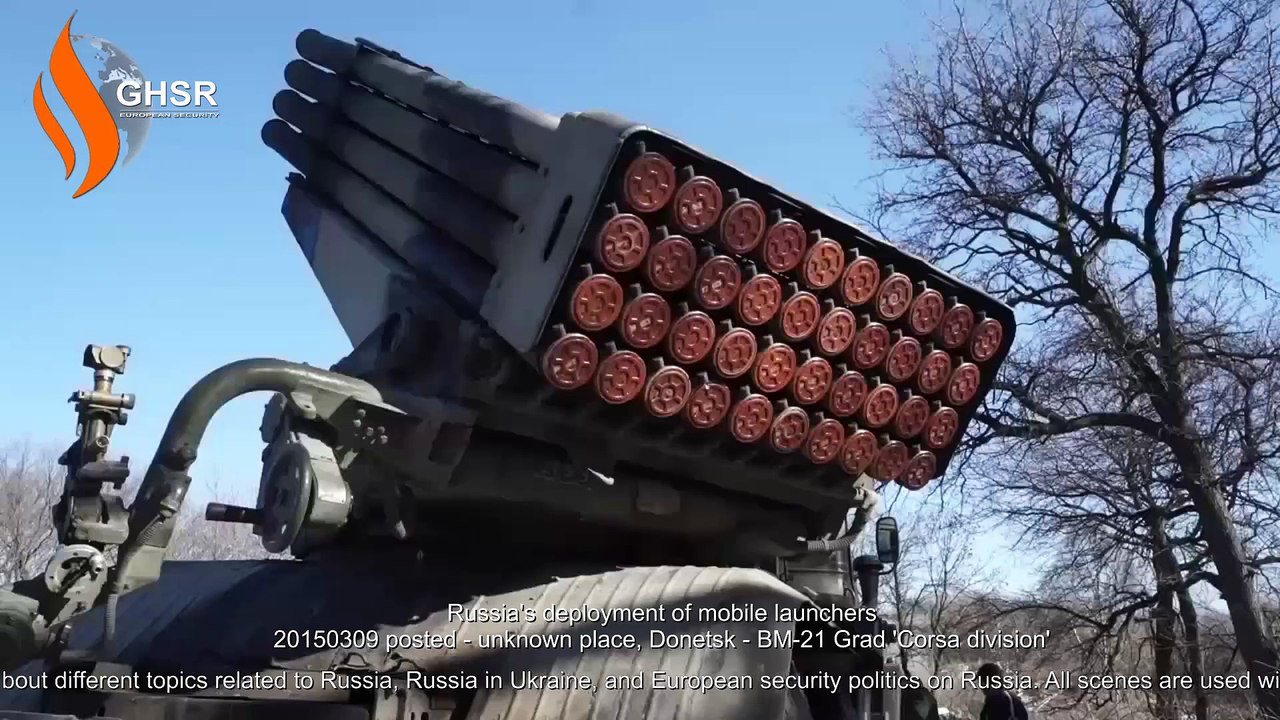 20150309 posted - unknown place, Donetsk - BM-21 Grad 'Corsa division'