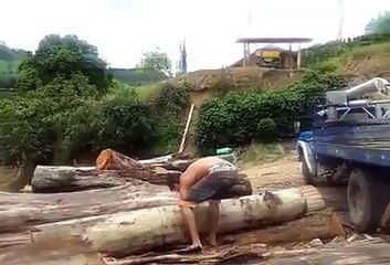 Ce type réussit l'exploit de sa vie ! Il porte un arbre ! Incroyable talent ?