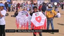 Palestinian children fly kites to mark anniversary of Japan Tsunami