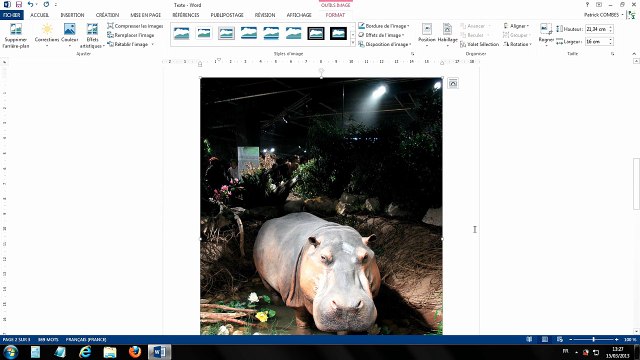 Tuto - Word 2013 - Insérer une image se trouvant sur le PC