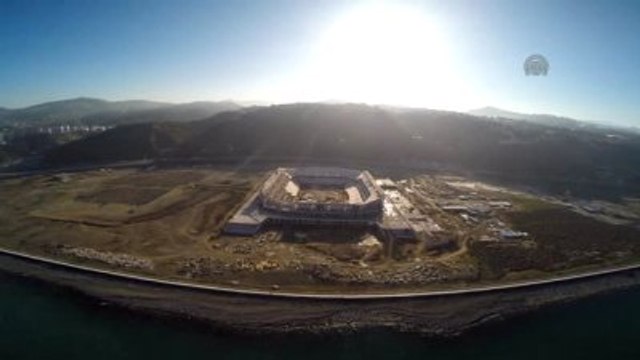 Trabzon Akyazı Stadyumu İnşaat Çalışmaları Havadan Görüntülendi