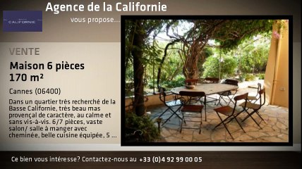 A vendre - Maison/villa - Cannes (06400) - 6 pièces - 170m²
