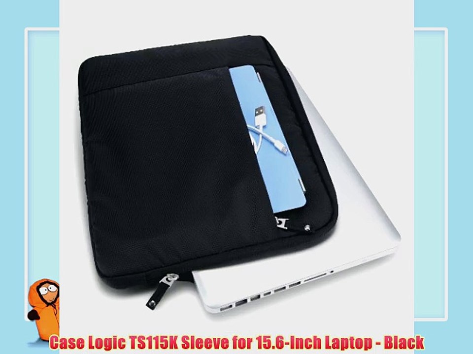 Case Logic TS115K Sleeve for 15.6-Inch Laptop - Black