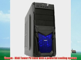 CiT Venom Mesh Gaming Case with Black Interior and 12cm Blue LED Fan