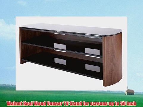 Walnut Real Wood Veneer TV Stand for screens up to 50 inch