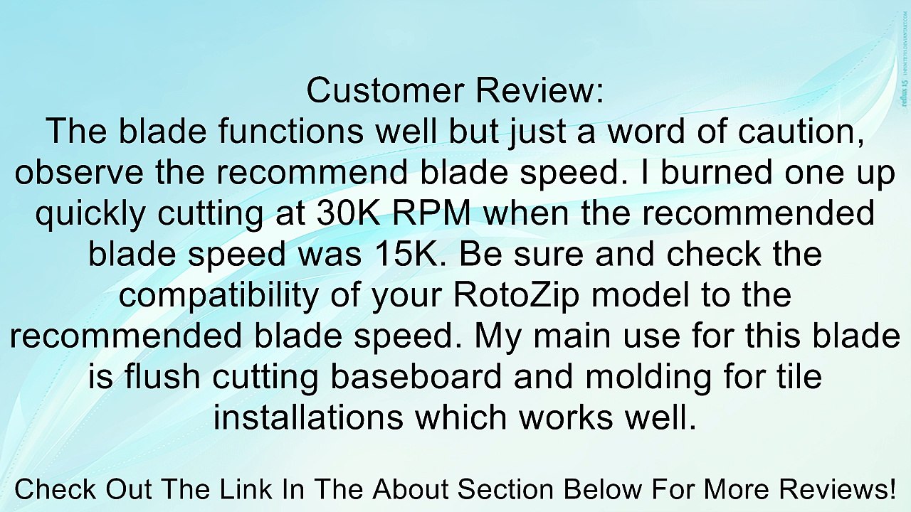 RotoZip RZDIA1 Dry Diamond Zip Wheel Review