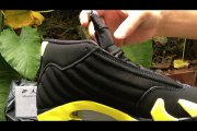 Authentic Nike Air Jordan 14 Mens Shoes Black Yellow on kicksgrid1.ru
