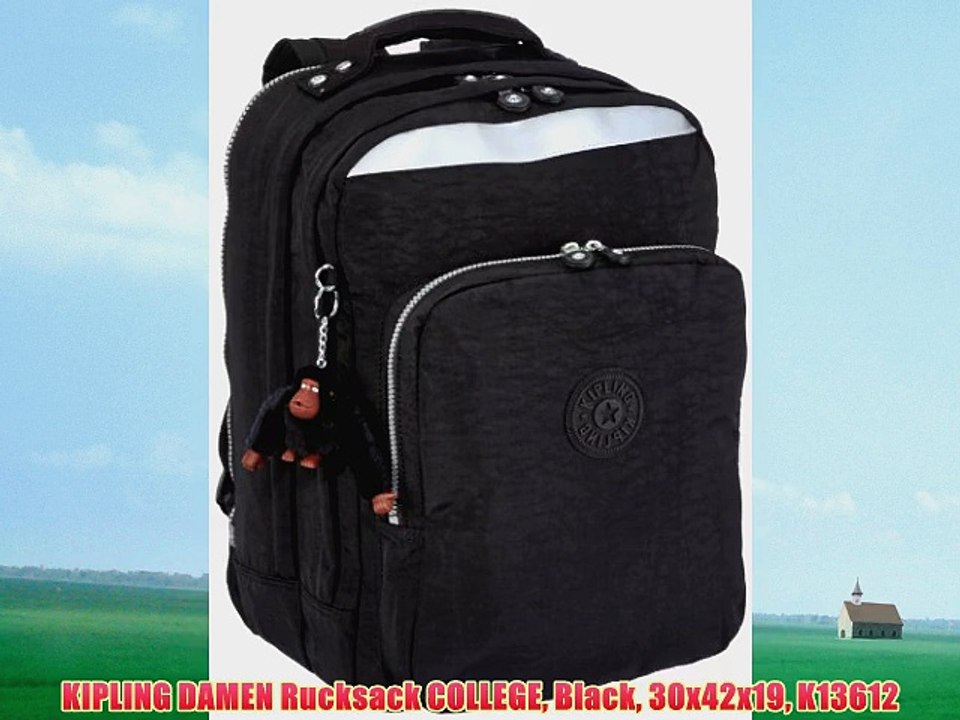 KIPLING DAMEN Rucksack COLLEGE Black 30x42x19 K13612