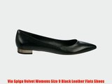 Via Spiga Velvet Womens Size 9 Black Leather Flats Shoes