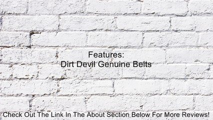 Dirt Devil Style 1 Vacuum Belt (2-Pack), 3157260001 Review