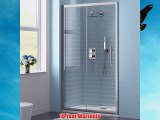 1400 x 900 mm Sliding Easy Clean Glass Shower Door Alcove Enclosure with Tray Set