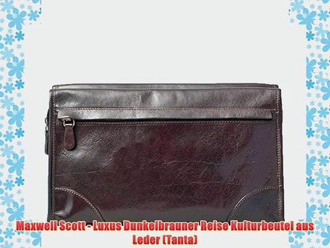 Maxwell Scott - Luxus Dunkelbrauner Reise Kulturbeutel aus Leder (Tanta)