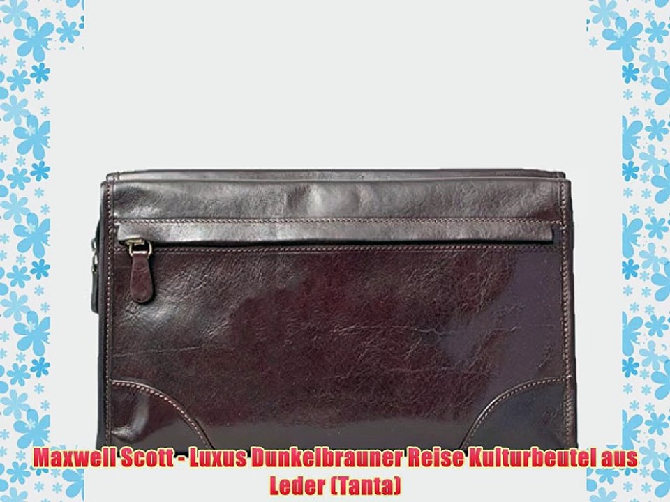 Maxwell Scott - Luxus Dunkelbrauner Reise Kulturbeutel aus Leder (Tanta)