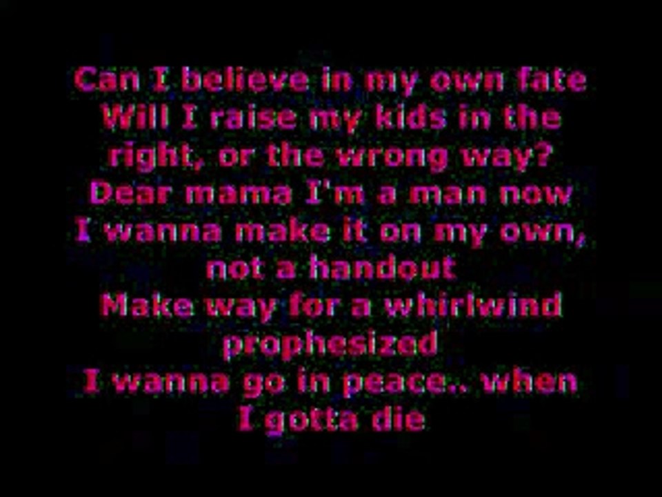2PAC - LETTER TO MY UNBORN CHILD LYRICS