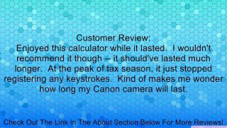 Canon MP25DV Standard Function Calculator Review