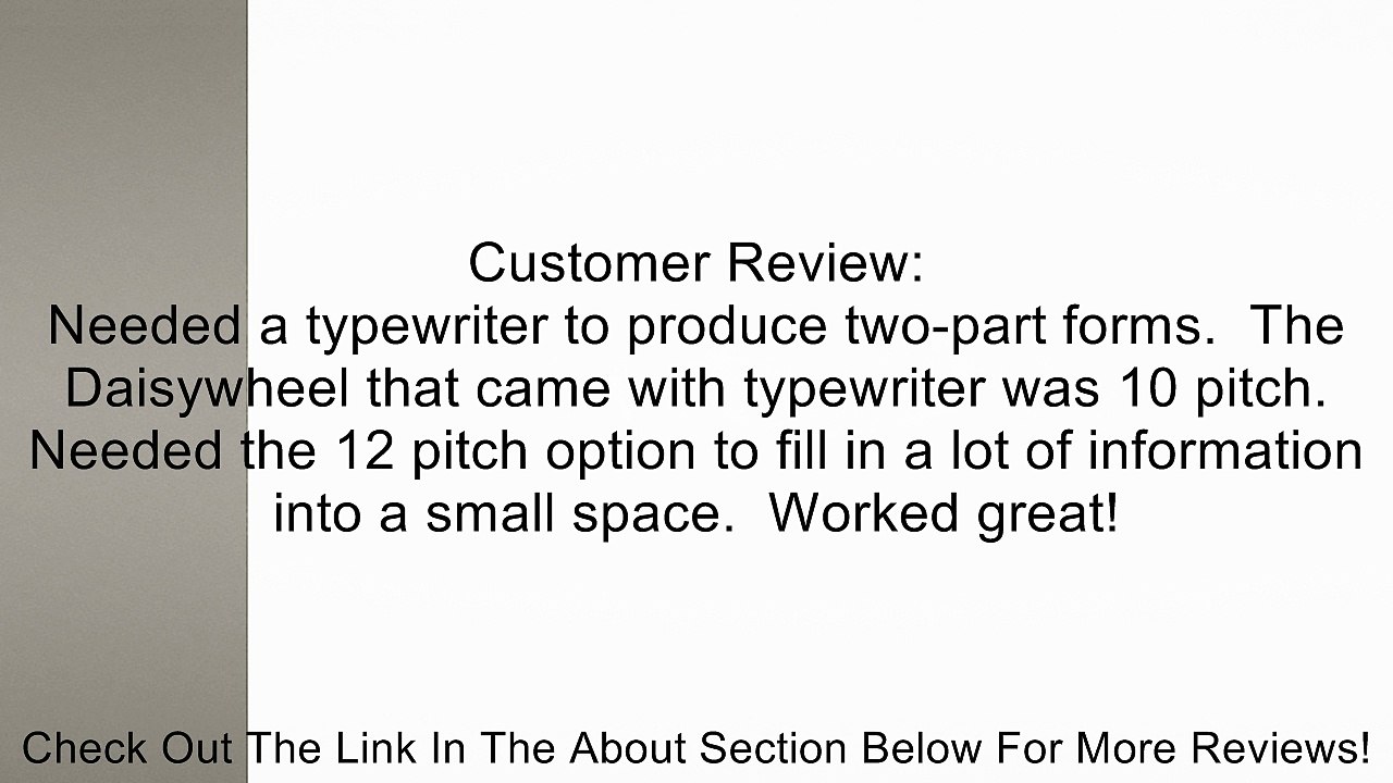 PRESTIGE 10/12 PITCH DAISYWHEEL Review