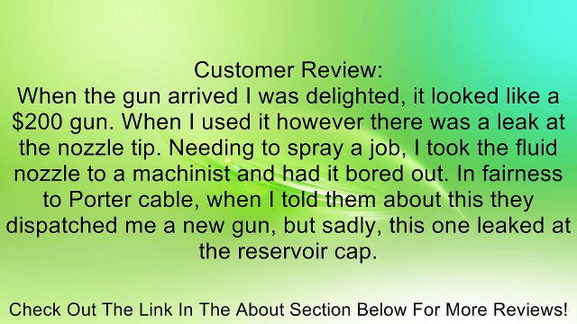 PORTER-CABLE PSH1 Gravity Feed Spray Gun Review