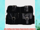 Jill-e Rolling Leder Damen-Kameratasche schwarz (L)