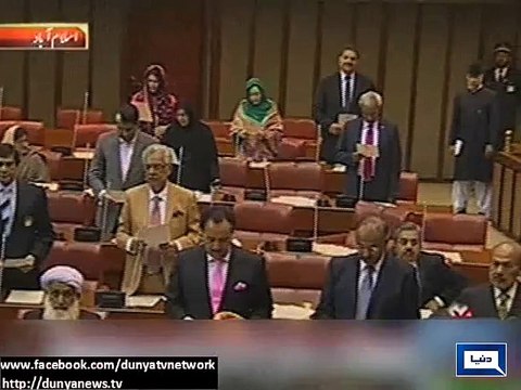 Ishaq Dar administers oath to newly-elected senators