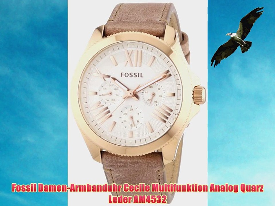 Fossil Damen-Armbanduhr Cecile Multifunktion Analog Quarz Leder AM4532