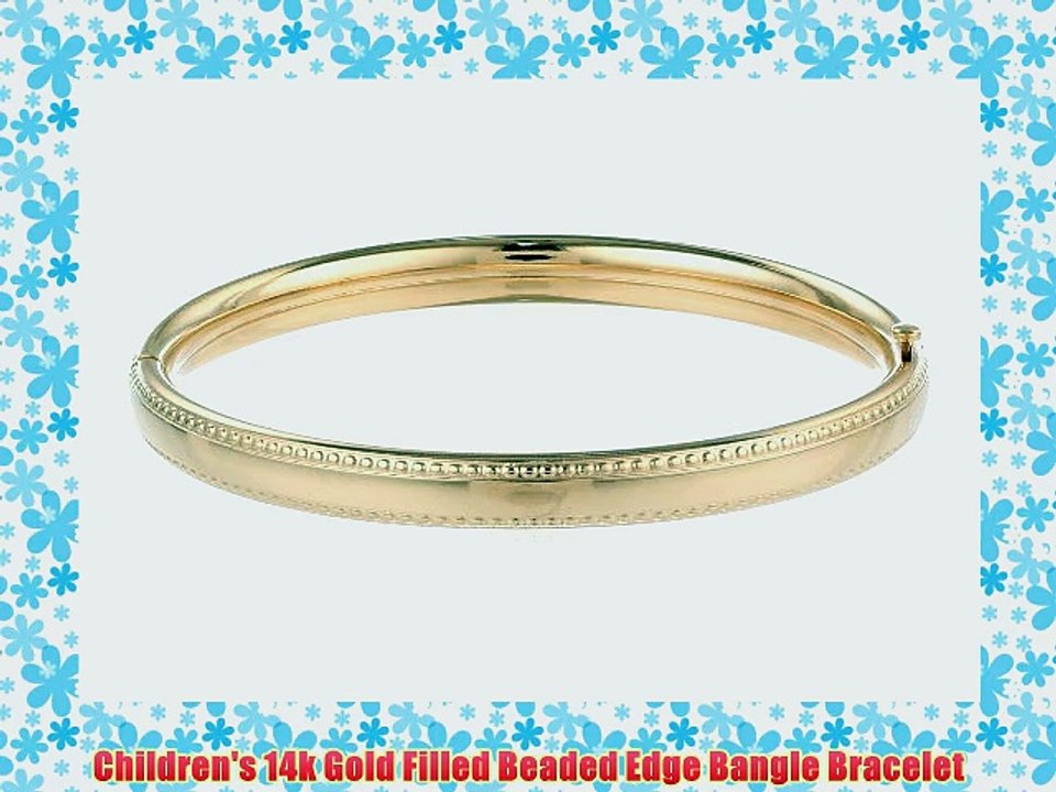 Children's 14k Gold Filled Beaded Edge Bangle Bracelet