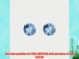 .925 Sterling Silver Rhodium Plated 4mm March Birthstone Round CZ Solitaire Basket Stud Earrings