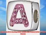 Hello Kitty Girls Sterling Silver Enamel and Crystal Initial A Bead Charms